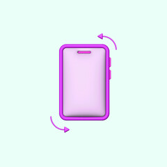 Illustration of a smartphone with a rotate your phone icon. This cute colored phone illustration is perfect for changing the phone's position