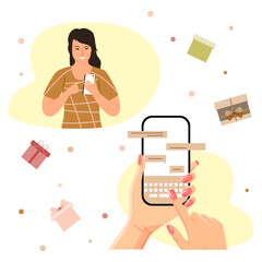 People Congratulates Mobile service Call Gift