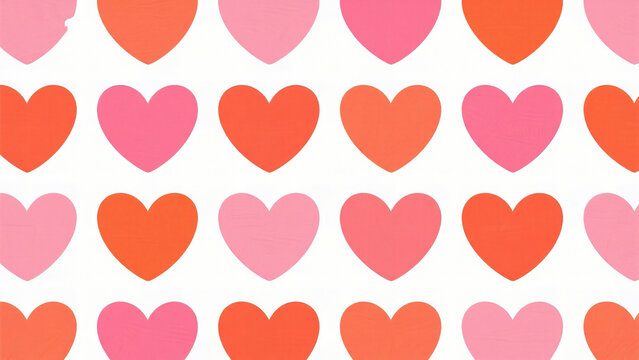 Pattern of colorful heart shapes