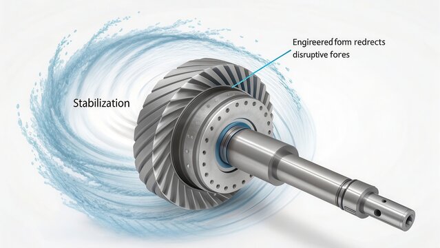 Precisely Engineered Bevel Gear with Spinning Water Vortex Effect