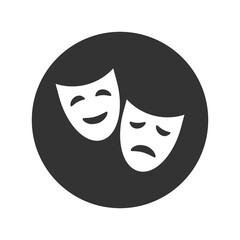 Theater masks icon isolated on transparent background