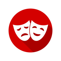 Theater masks icon isolated on transparent background