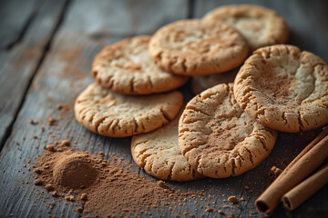 Christmas cookies and spices like cinnamon and gingerbread, cosy