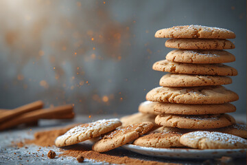 Christmas cookies and spices like cinnamon and gingerbread, cosy
