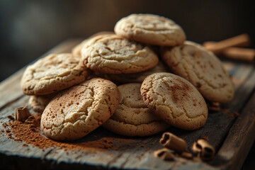 Christmas cookies and spices like cinnamon and gingerbread, cosy