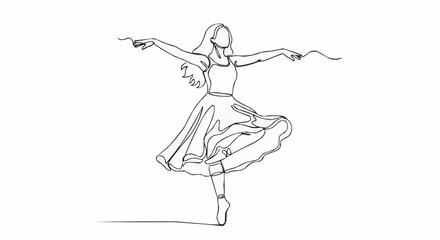 Elegant Ballerina Performing a Graceful Dance Pose.