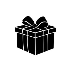 Ribboned gift icon vector isolated on white background