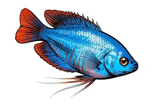 Beautiful colisa my aquarium illustration