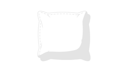 A simple, clean, white square pillow with subtle stitching details and a soft shadow.