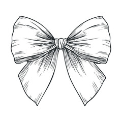 Elegant bow design for gift wrapping and crafts.Vector hand draw