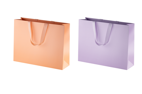 Mockup of pink and orange shopping bags

