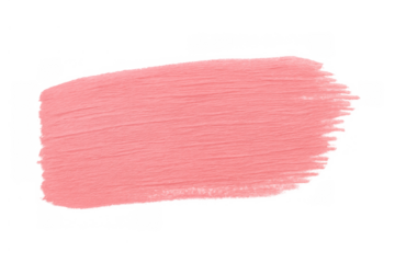 Pink paint brush stroke creating an artistic textured smear, design element on transparent background