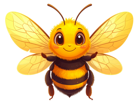  Cute Cartoon Honey Bee Flying transparent background png