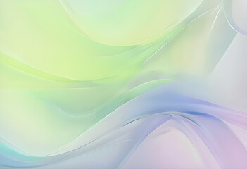 Fototapeta premium Ethereal Abstract Background Featuring Soft, Flowing Waves and Subtle Lines in a Serene Pastel Gradient of Pale Green, Lavender, and Aqua, Evoking Calmness, Wellness, and Gentle Energy Flow