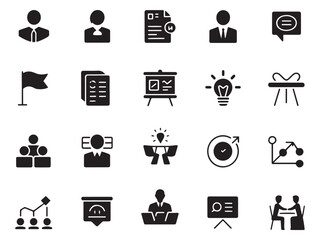 Modern business icons collection for professional projects and presentations