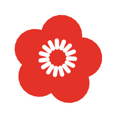 梅の花（赤）　イラスト