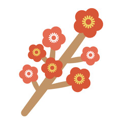 梅の木　梅の花　イラスト