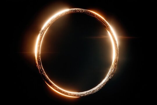 Surreal Minimalist Abstract Scene Featuring Glowing Symmetrical Circle with Depth and Light Gradients
