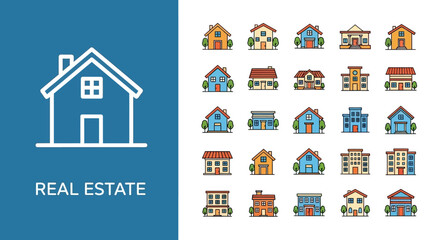 Vector icons celebrating various events and holidays with gift boxes, music, and food, perfect for invitations and decorations