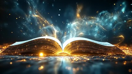 Mystical Book Unveiling Cosmic Secrets and Celestial Wonders in the Night.