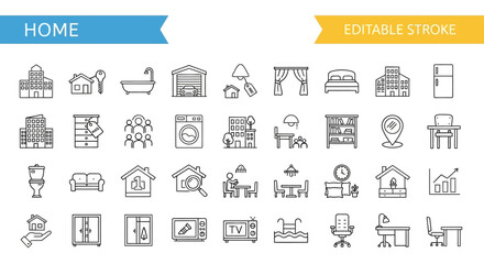 Vector icons celebrating various events and holidays with gift boxes, music, and food, perfect for invitations and decorations