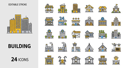 Vector icons celebrating various events and holidays with gift boxes, music, and food, perfect for invitations and decorations