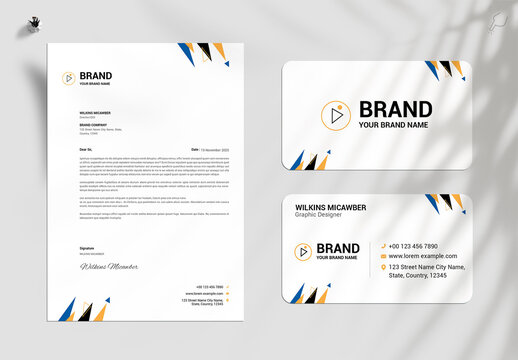 Professional Letterhead & Business Card Design Template