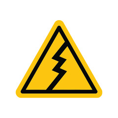 Electric shock hazard warning sign high voltage safety symbol icon danger area Vector, illustration