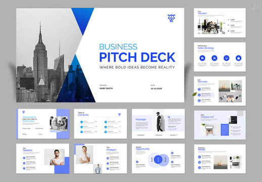 Modern Business Pitch Deck Presentation Template