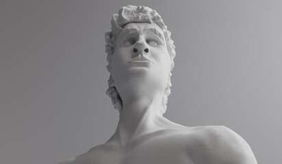 David - face sculpture - 3D illustration