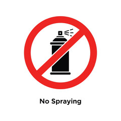 No spraying sign icon vector warning prohibition of aerosol or graffiti usage Vector, illustration