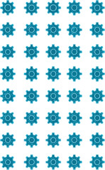 Futuristic settings gear icon, neon tech cogwheel, digital system configuration symbol