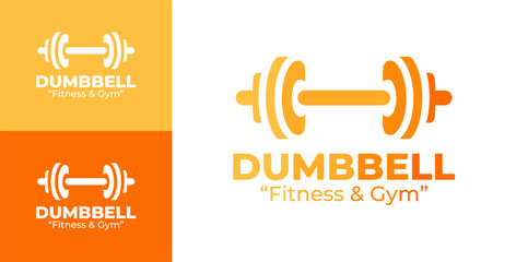 Dumbbell Logo Geometric Fitness Identity