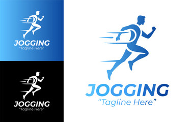 Jogging Logo Minimalist Clean Runner Badge