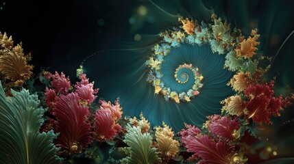 Vibrant Infinite Fractal Spiral in Mesmerizing Symmetry
