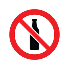 No alcohol sign icon   prohibited beverages symbol, stop drinking warning vector Vector, illustration