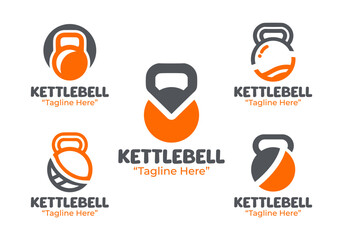 5 Kettlebell Logo Set Strength Functional Fitness Collection