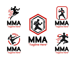 5 Martial Arts Logo Set Combat Discipline Emblem Collection