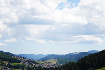 Center of the ski resort Bukovel. Summer holidays in the Carpathian mountains