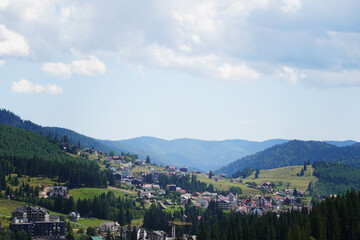 Center of the ski resort Bukovel. Summer holidays in the Carpathian mountains