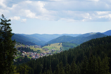 Center of the ski resort Bukovel. Summer holidays in the Carpathian mountains