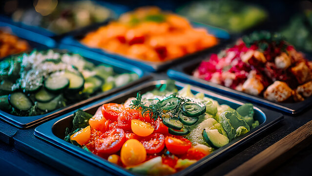 Plats de crudit&eacute;s, traiteur, self-service, restauration