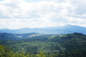 View of the mountains of the Ukrainian Carpathians