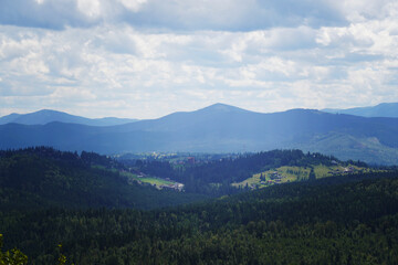 View of the mountains of the Ukrainian Carpathians