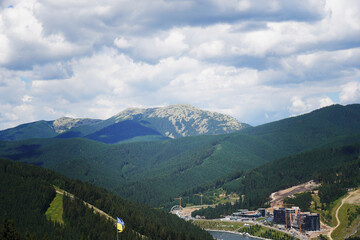 Center of the ski resort Bukovel. Summer holidays in the Carpathian mountains