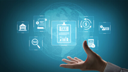 Financial regulation and tax compliance concept showing tax document, VAT, transaction flow, and financial auditing in modern financial system Vouch