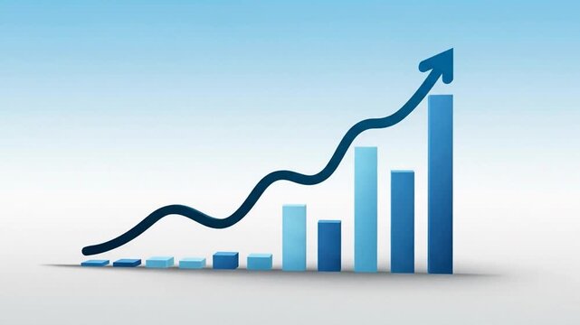 Engaging bar chart animation on subtle gradient backdrop for data visualization