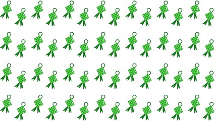 Seamless pattern of green ketupat. Ketupat cartoon doodle. Minimalist ketupat seamless pattern. Eid al fitr ketupat pattern. 