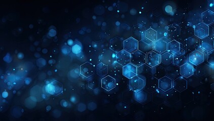 Abstract digital backdrop with glowing hexagons