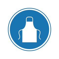 Mandatory apron signage icon for personal protective equipment (ppe) workplace safety Vector, illustration